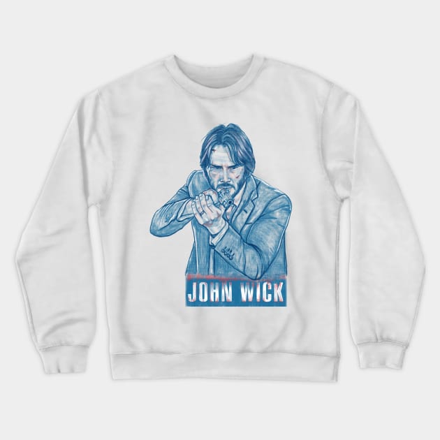 John Wick Crewneck Sweatshirt by Artofokan
